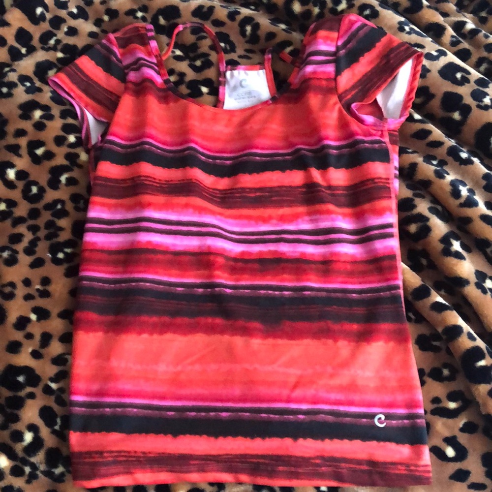 Red and black quick dry CORE ANDREA JOVINE top